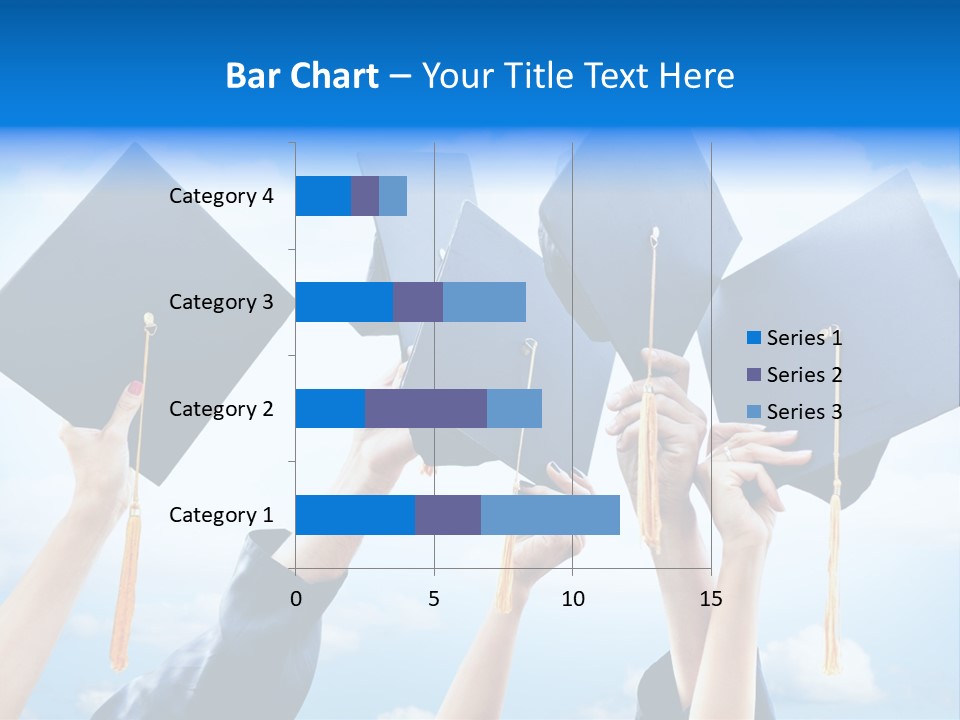 A Group Of People Holding Up Graduation Caps PowerPoint Template