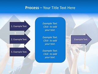 A Group Of People Holding Up Graduation Caps PowerPoint Template