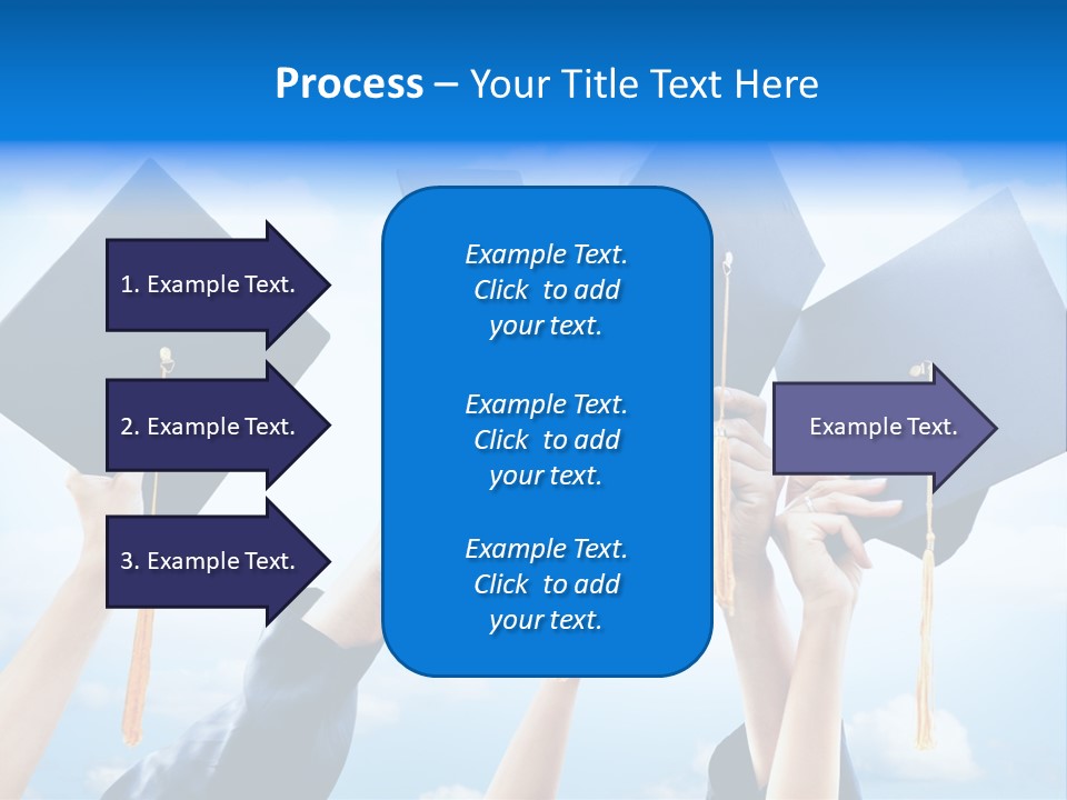 A Group Of People Holding Up Graduation Caps PowerPoint Template