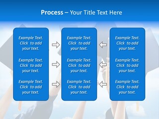 A Group Of People Holding Up Graduation Caps PowerPoint Template