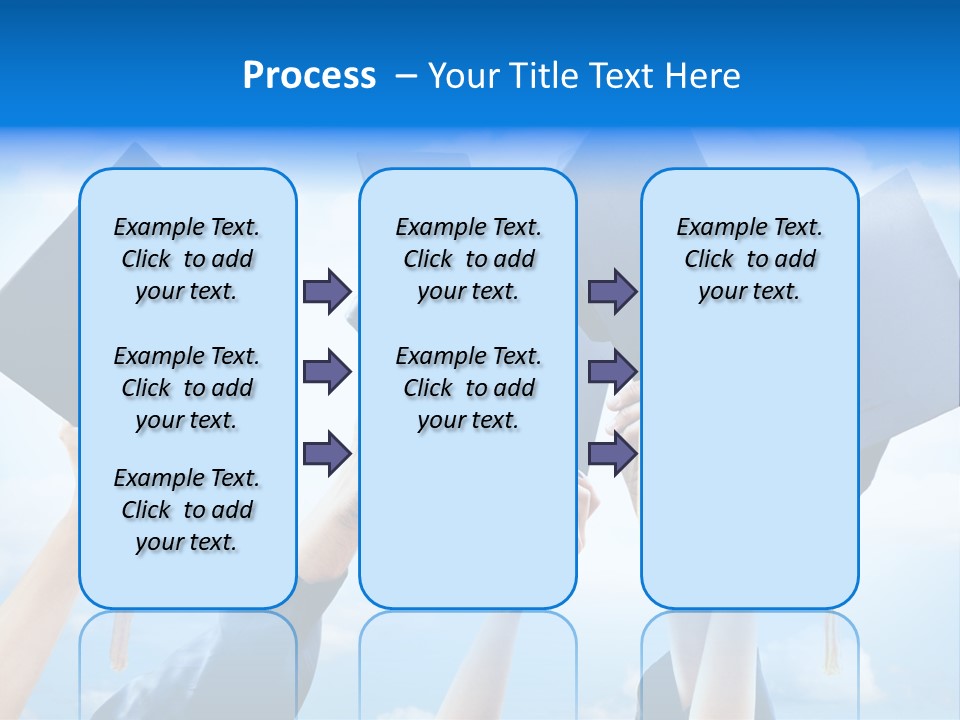 A Group Of People Holding Up Graduation Caps PowerPoint Template