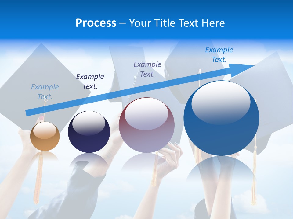 A Group Of People Holding Up Graduation Caps PowerPoint Template