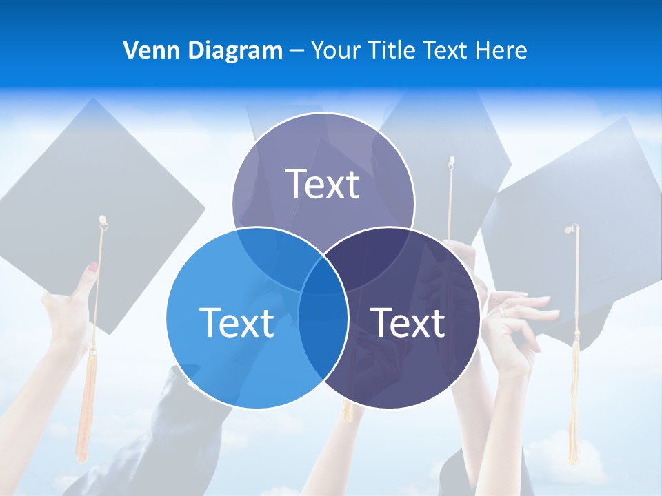 A Group Of People Holding Up Graduation Caps PowerPoint Template