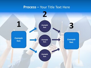 A Group Of People Holding Up Graduation Caps PowerPoint Template