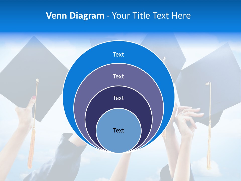 A Group Of People Holding Up Graduation Caps PowerPoint Template