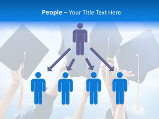 A Group Of People Holding Up Graduation Caps PowerPoint Template
