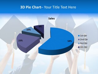 A Group Of People Holding Up Graduation Caps PowerPoint Template