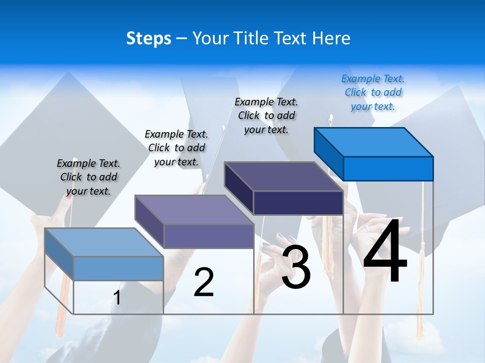 A Group Of People Holding Up Graduation Caps PowerPoint Template