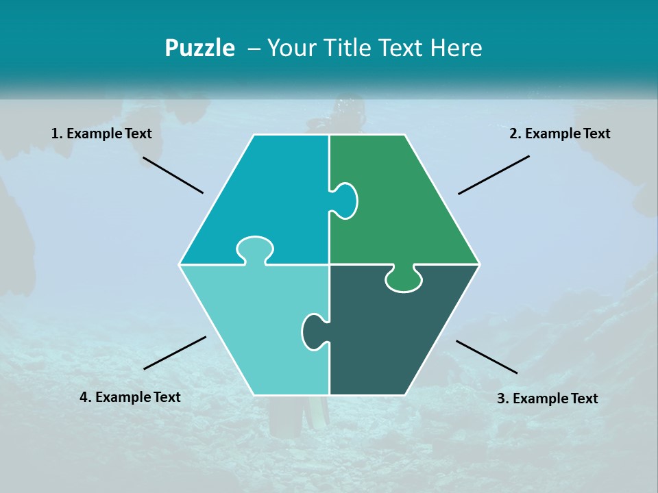 A Scuba Diver With A Light In The Water PowerPoint Template