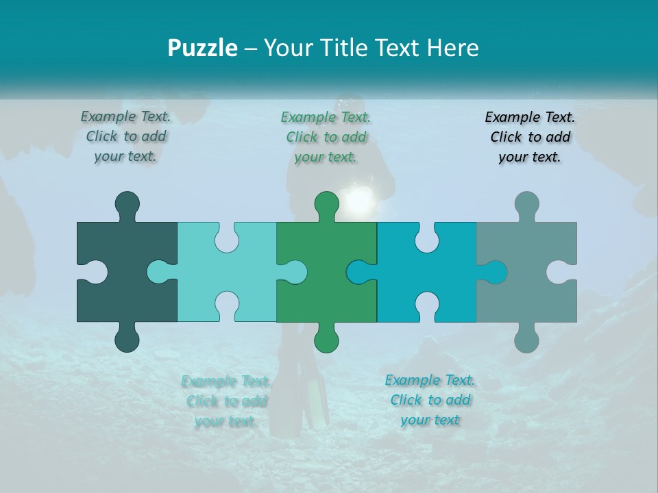 A Scuba Diver With A Light In The Water PowerPoint Template