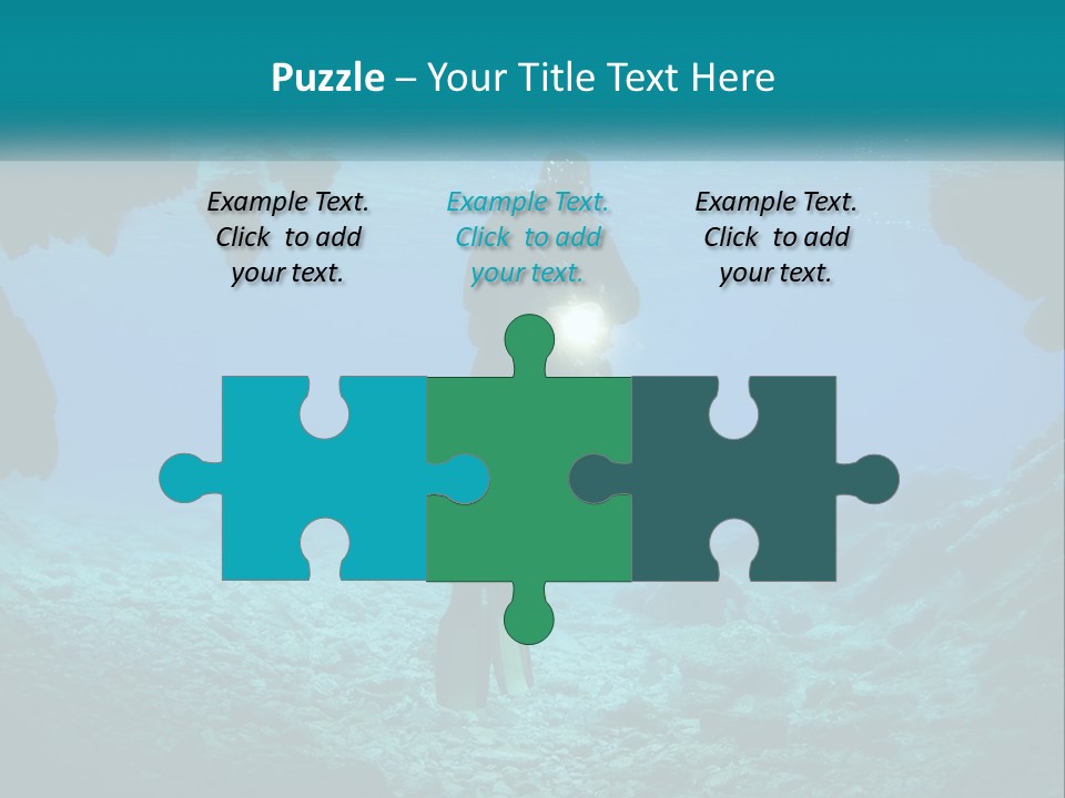 A Scuba Diver With A Light In The Water PowerPoint Template