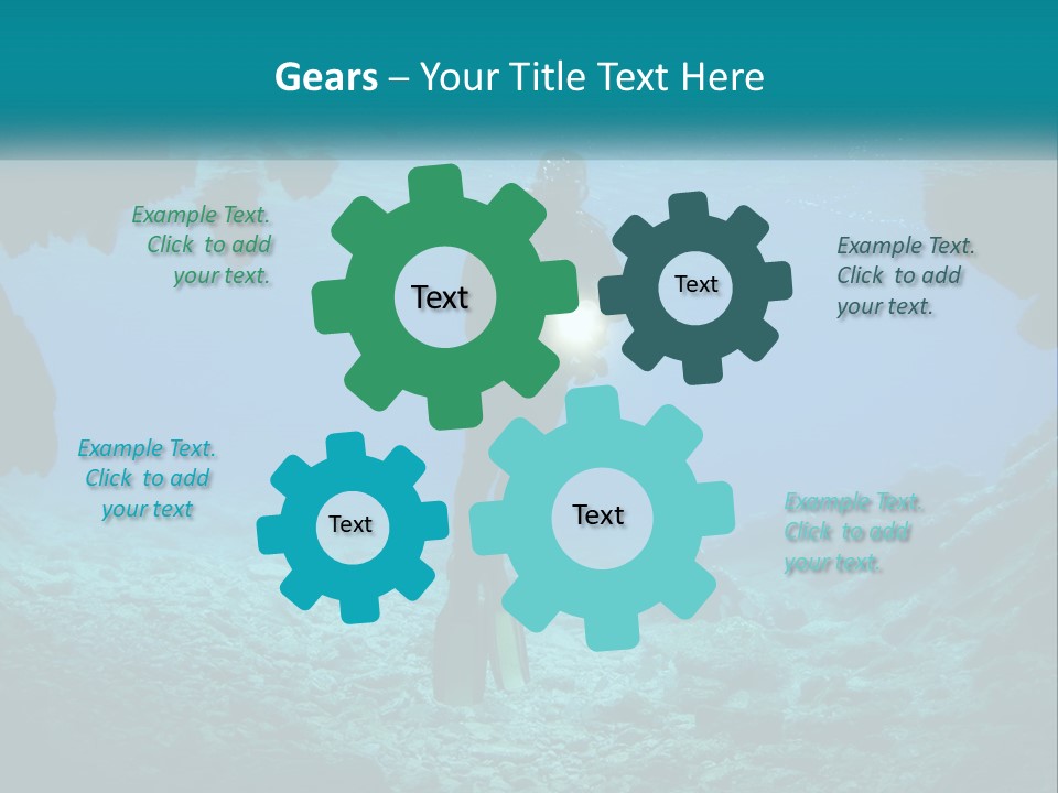 A Scuba Diver With A Light In The Water PowerPoint Template