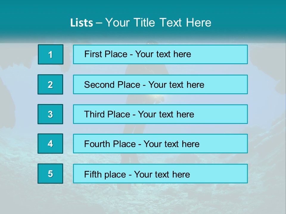 A Scuba Diver With A Light In The Water PowerPoint Template