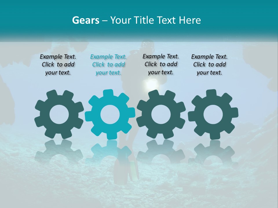 A Scuba Diver With A Light In The Water PowerPoint Template