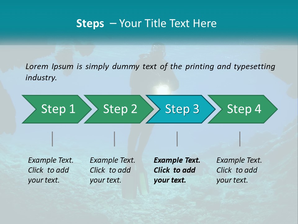 A Scuba Diver With A Light In The Water PowerPoint Template