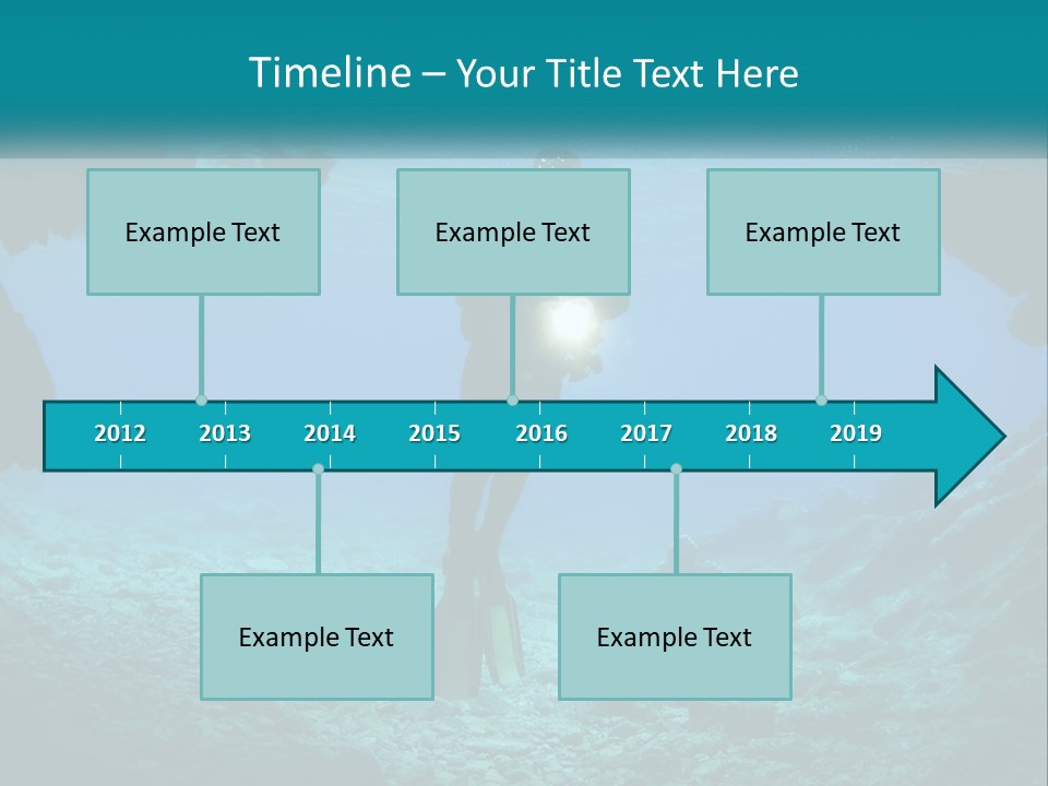 A Scuba Diver With A Light In The Water PowerPoint Template