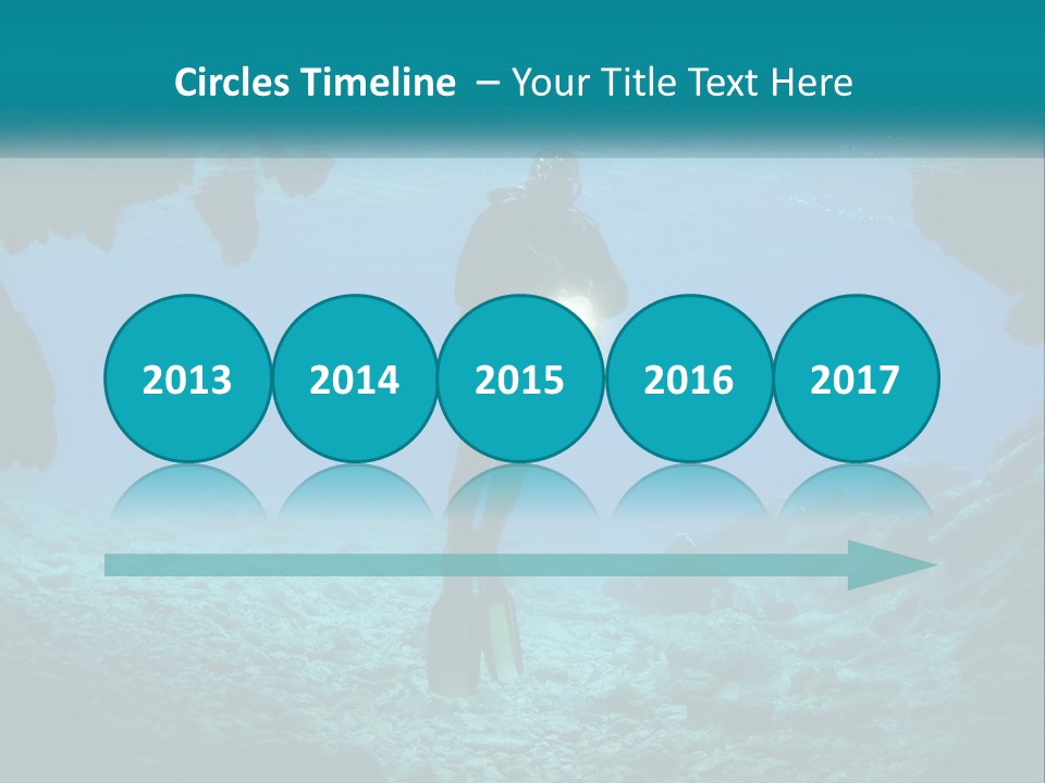 A Scuba Diver With A Light In The Water PowerPoint Template