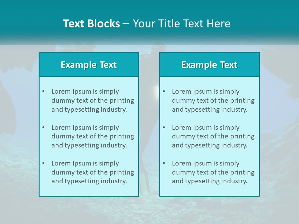 A Scuba Diver With A Light In The Water PowerPoint Template