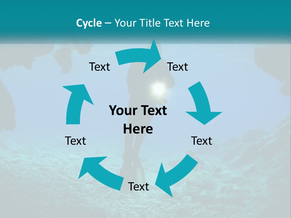 A Scuba Diver With A Light In The Water PowerPoint Template