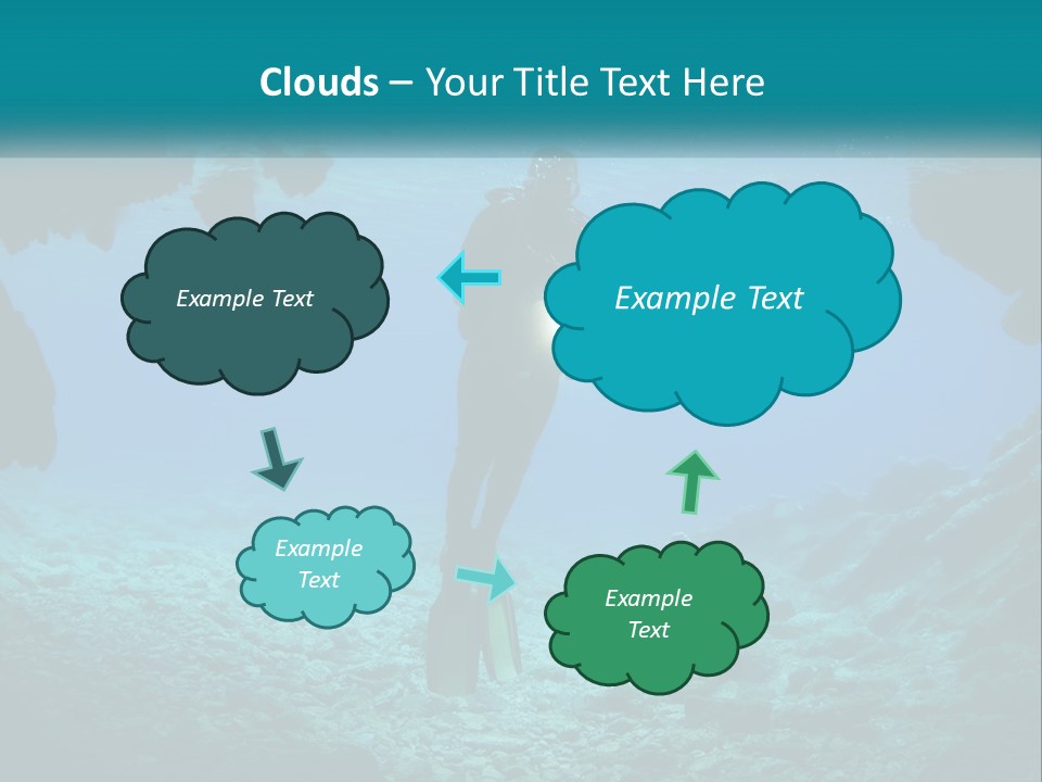 A Scuba Diver With A Light In The Water PowerPoint Template