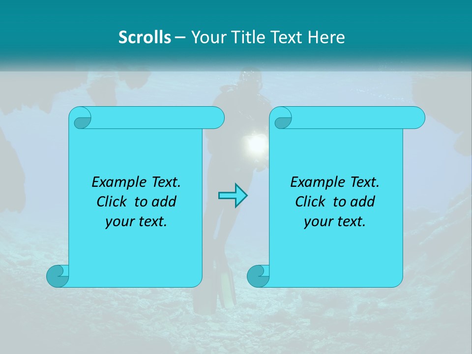 A Scuba Diver With A Light In The Water PowerPoint Template