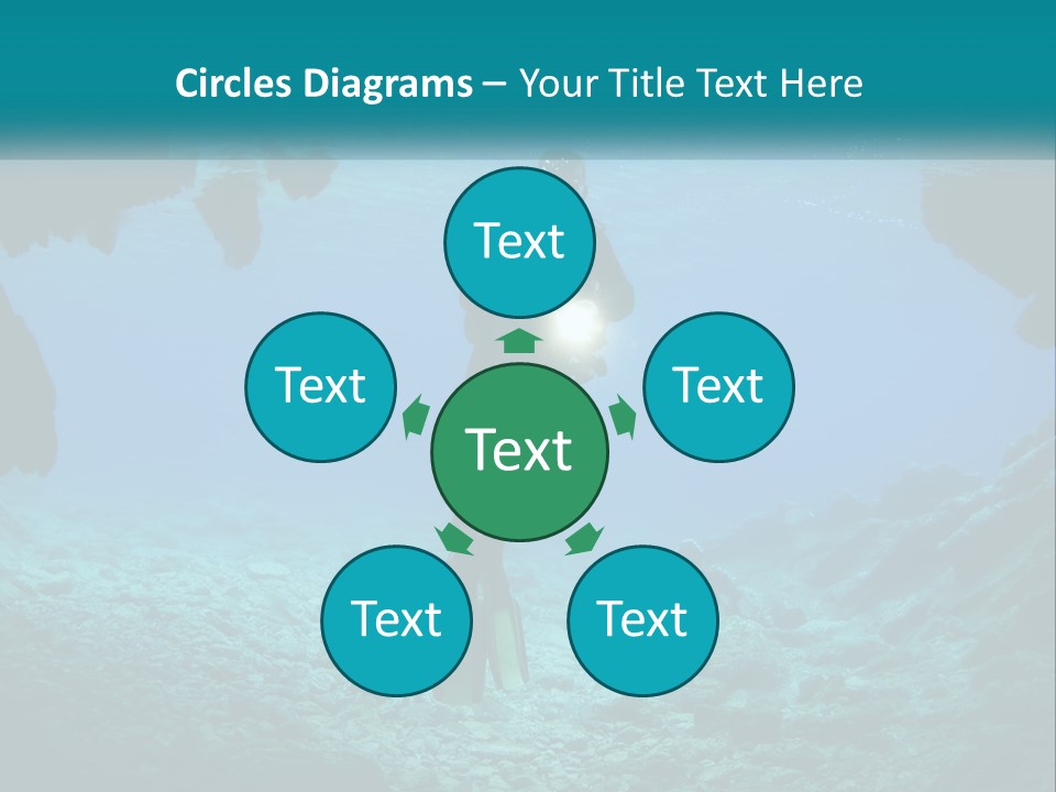 A Scuba Diver With A Light In The Water PowerPoint Template