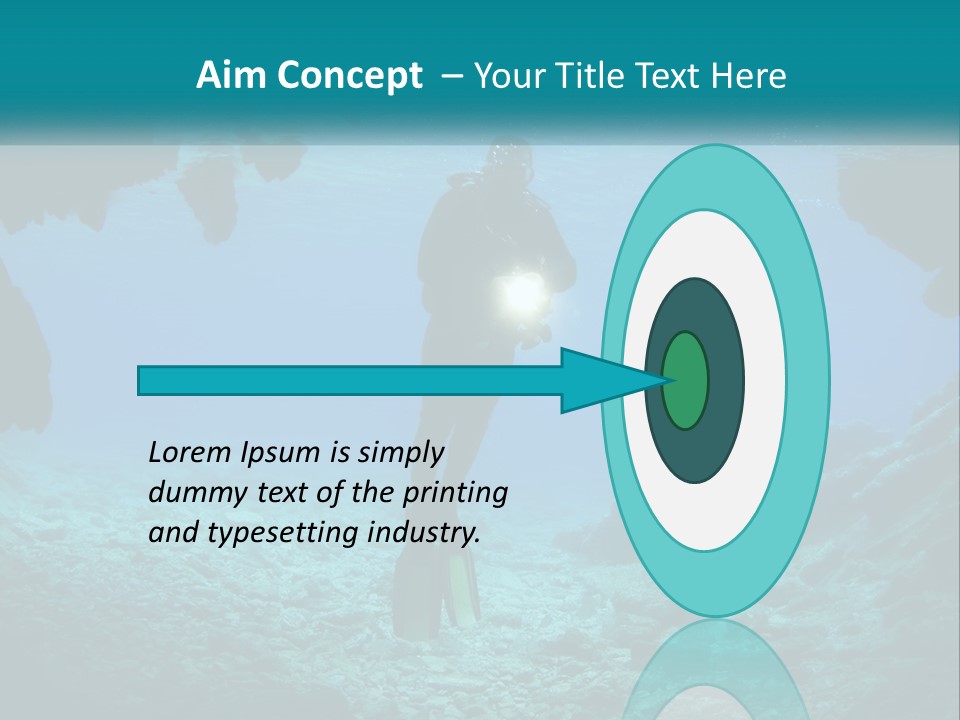 A Scuba Diver With A Light In The Water PowerPoint Template