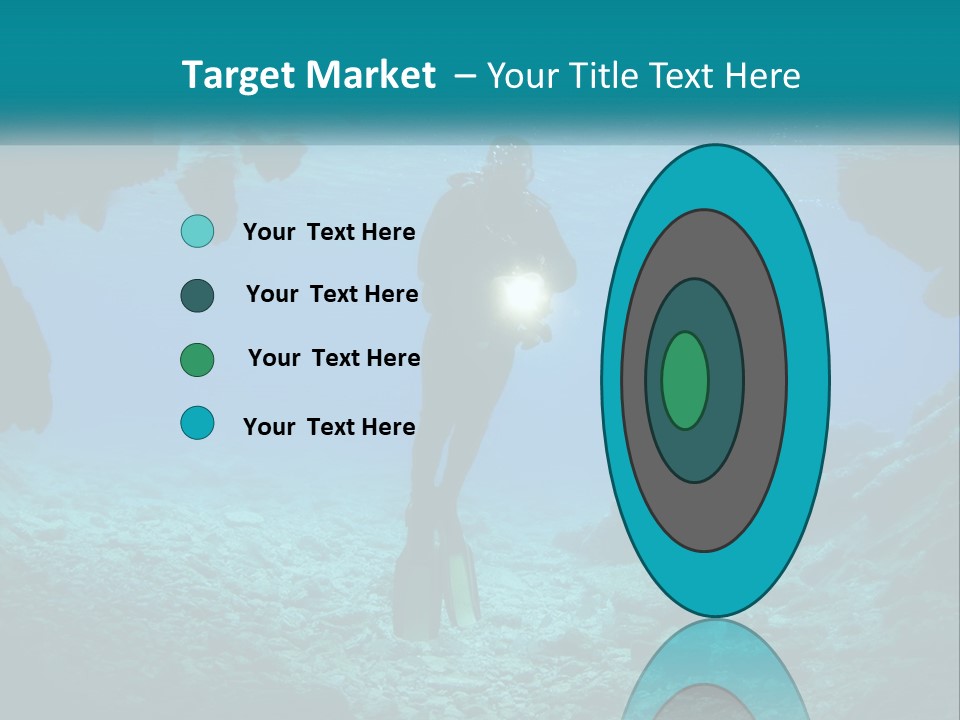 A Scuba Diver With A Light In The Water PowerPoint Template