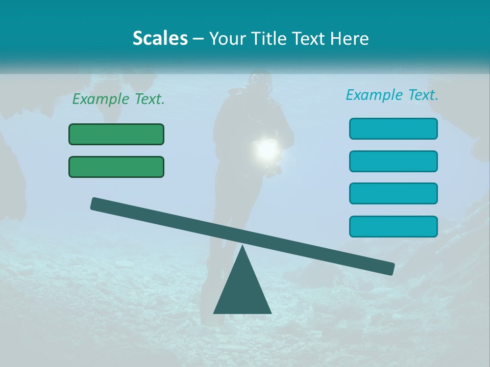 A Scuba Diver With A Light In The Water PowerPoint Template