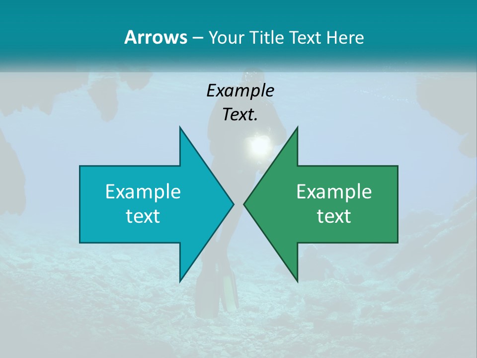 A Scuba Diver With A Light In The Water PowerPoint Template