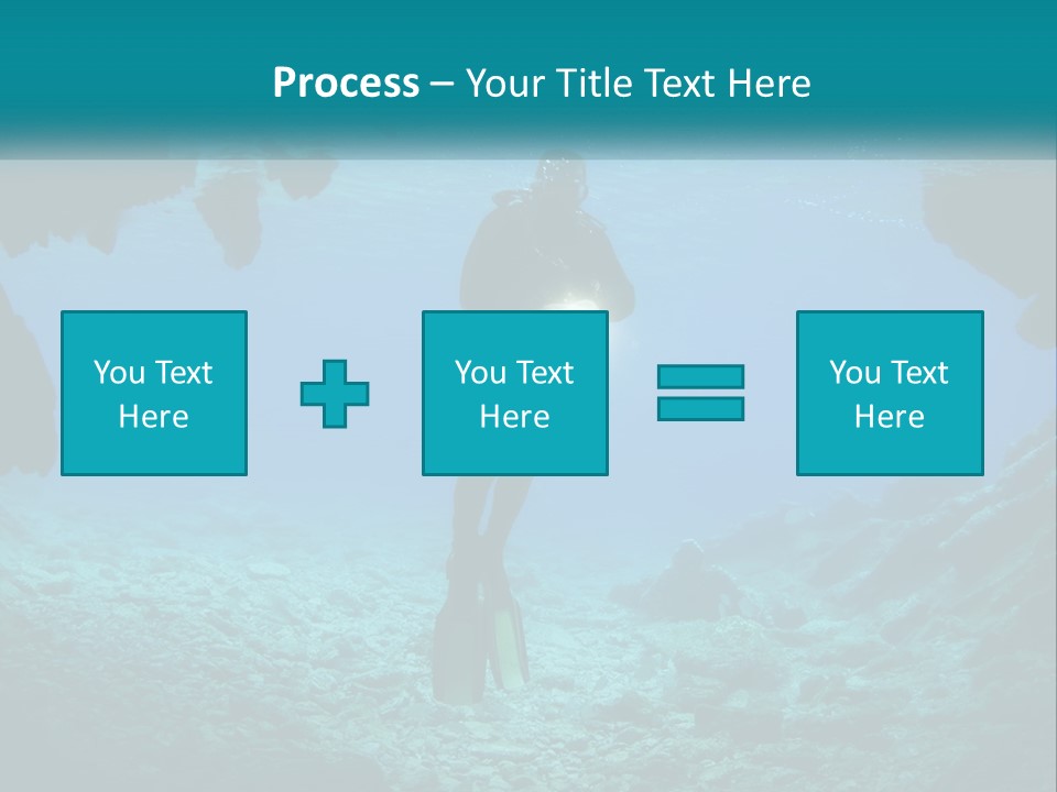 A Scuba Diver With A Light In The Water PowerPoint Template