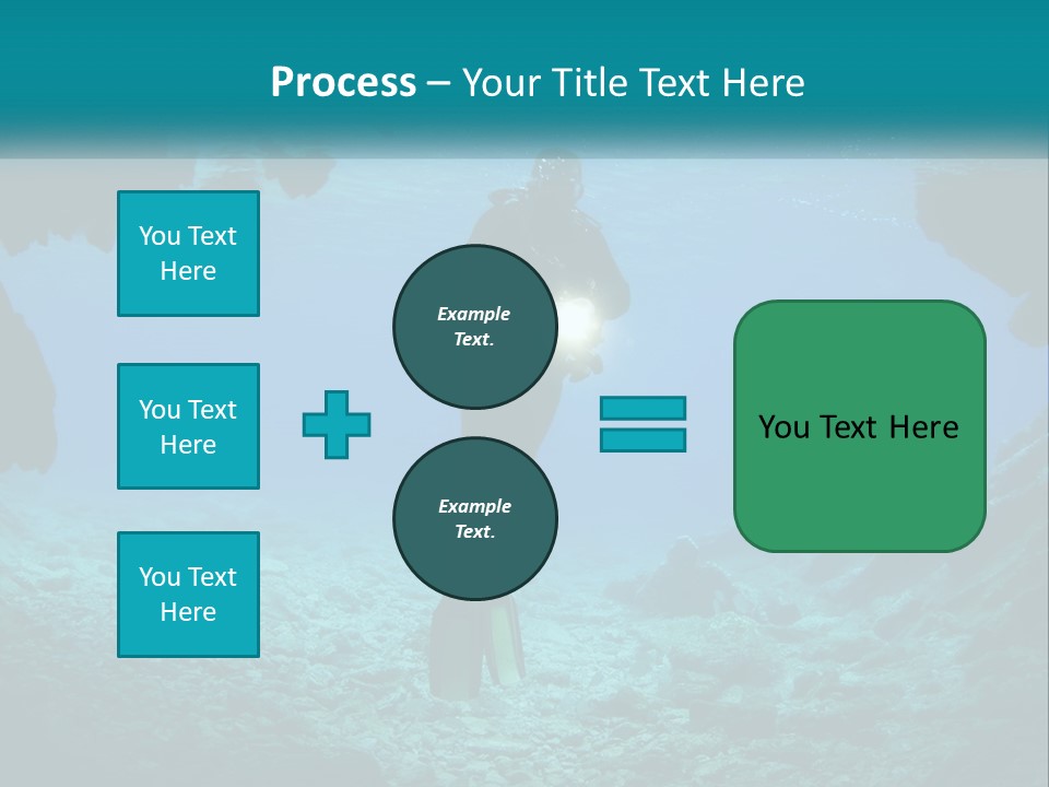 A Scuba Diver With A Light In The Water PowerPoint Template