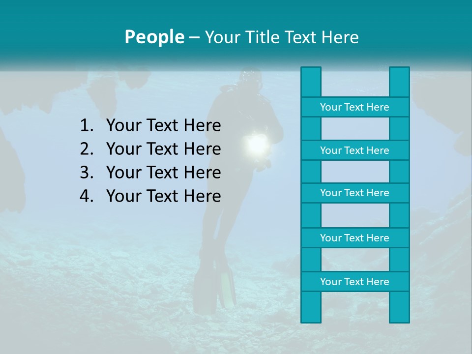 A Scuba Diver With A Light In The Water PowerPoint Template