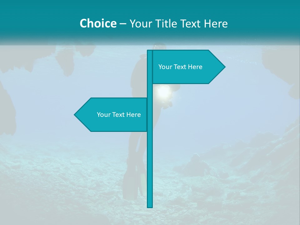 A Scuba Diver With A Light In The Water PowerPoint Template