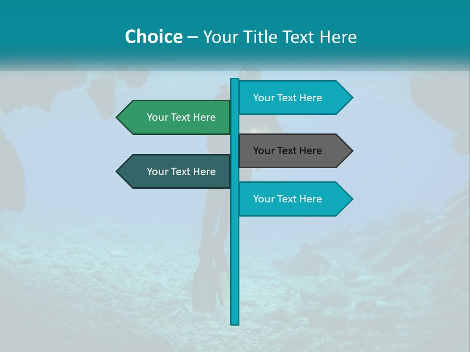 A Scuba Diver With A Light In The Water PowerPoint Template