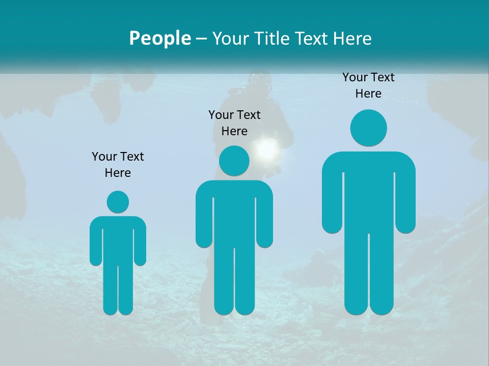 A Scuba Diver With A Light In The Water PowerPoint Template