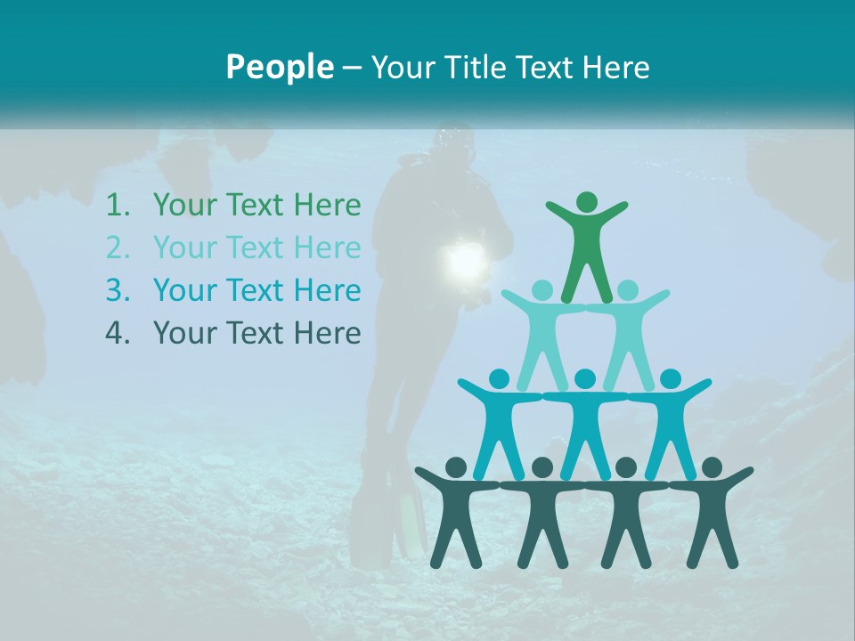 A Scuba Diver With A Light In The Water PowerPoint Template