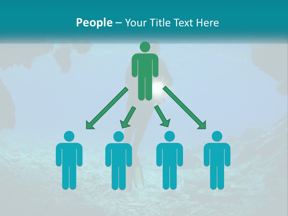 A Scuba Diver With A Light In The Water PowerPoint Template