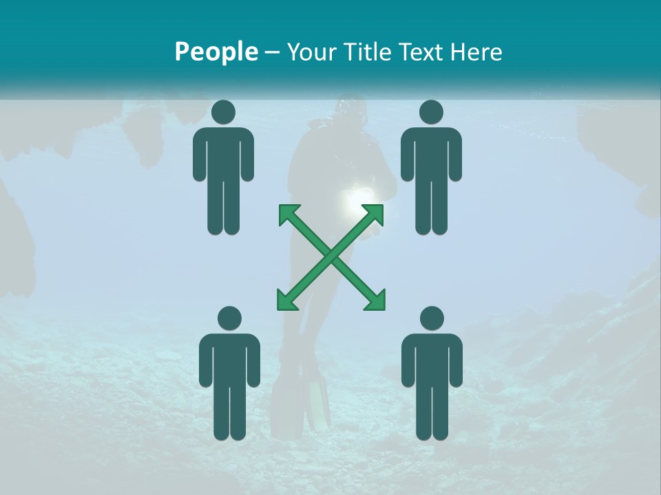 A Scuba Diver With A Light In The Water PowerPoint Template