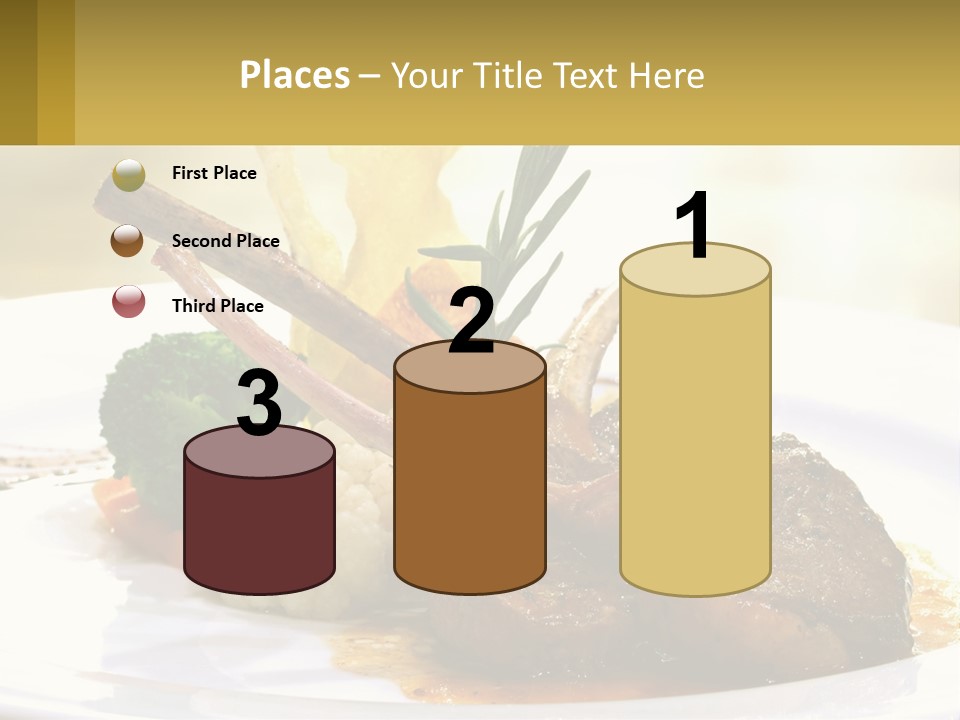 A White Plate Topped With Meat And Vegetables PowerPoint Template