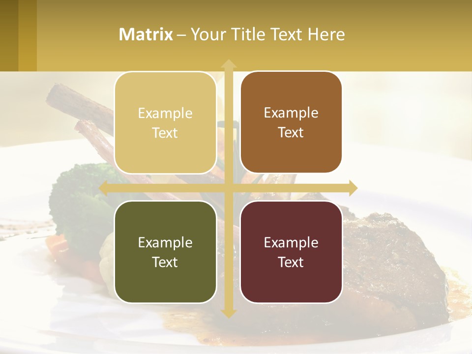 A White Plate Topped With Meat And Vegetables PowerPoint Template