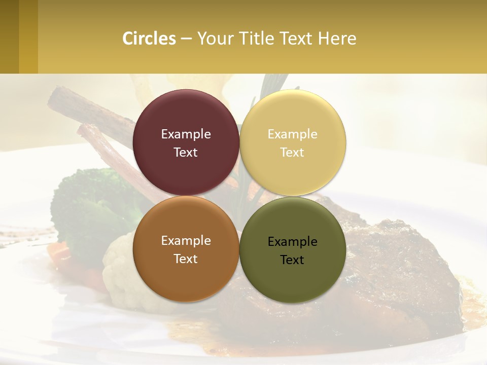 A White Plate Topped With Meat And Vegetables PowerPoint Template