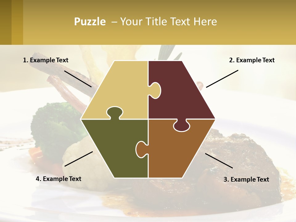 A White Plate Topped With Meat And Vegetables PowerPoint Template