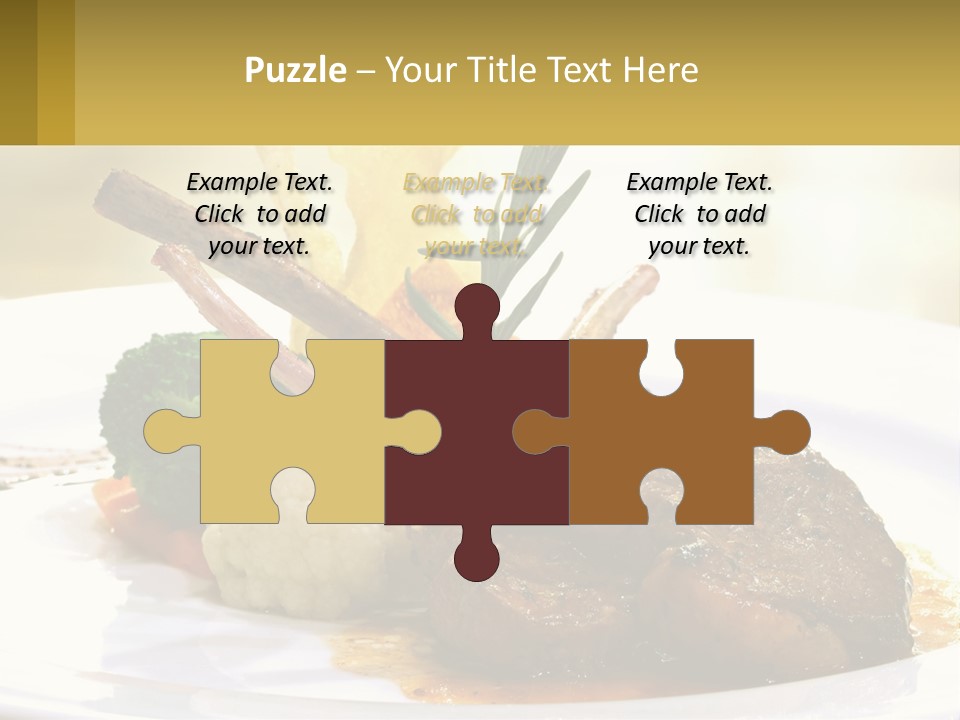 A White Plate Topped With Meat And Vegetables PowerPoint Template