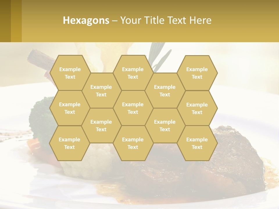 A White Plate Topped With Meat And Vegetables PowerPoint Template