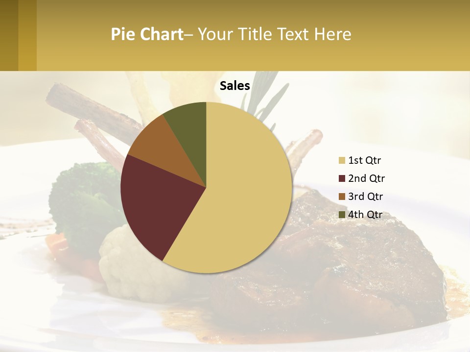 A White Plate Topped With Meat And Vegetables PowerPoint Template