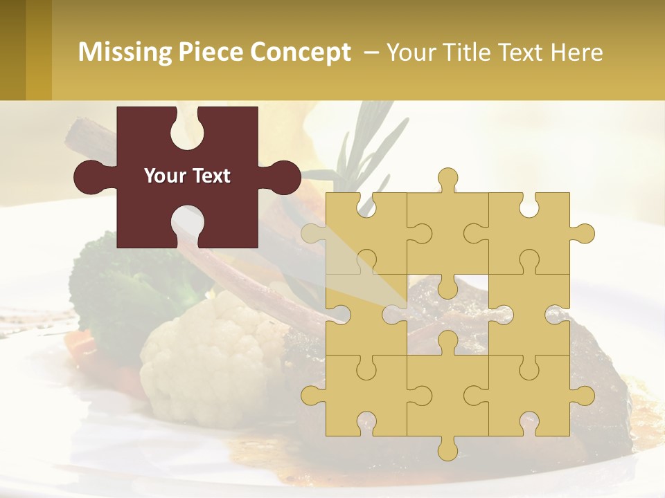 A White Plate Topped With Meat And Vegetables PowerPoint Template