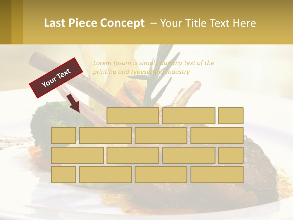 A White Plate Topped With Meat And Vegetables PowerPoint Template