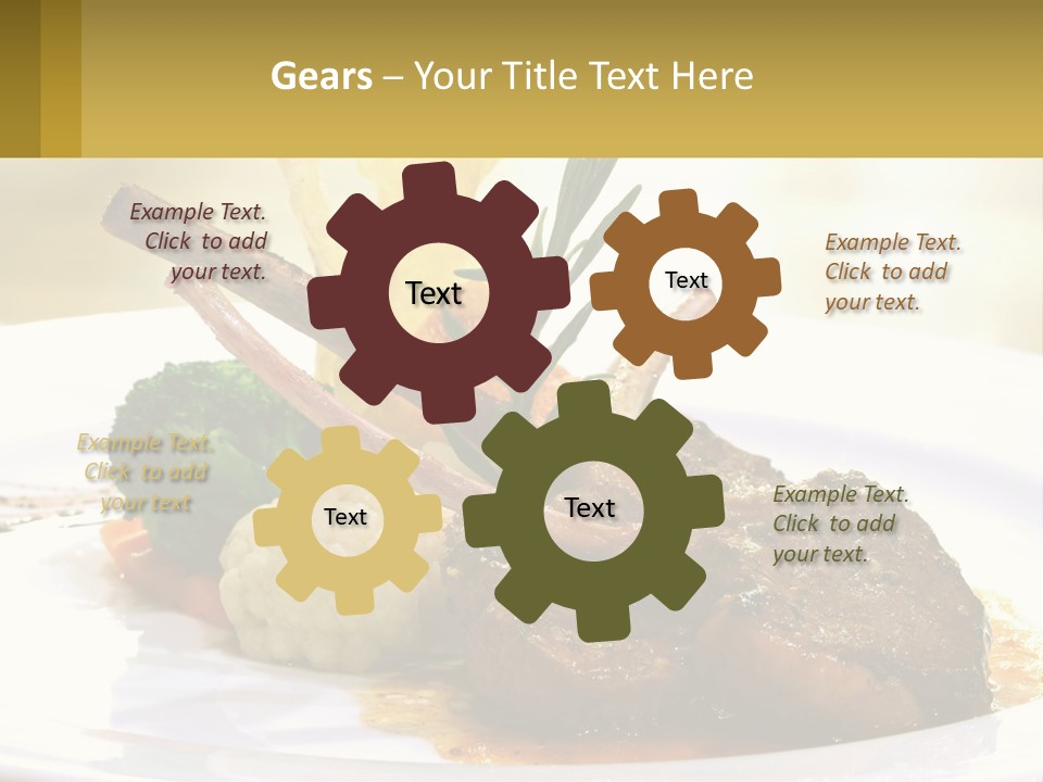 A White Plate Topped With Meat And Vegetables PowerPoint Template