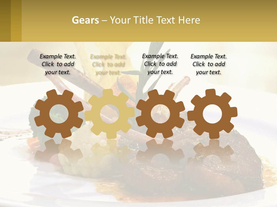 A White Plate Topped With Meat And Vegetables PowerPoint Template